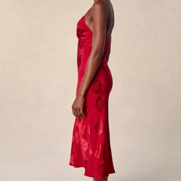 Rouje Paris Daria Dress in Jacquard Fleurs Rouge Size EU 34 - Picture 4 of 16